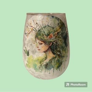 Garden Fairy Wine Glass